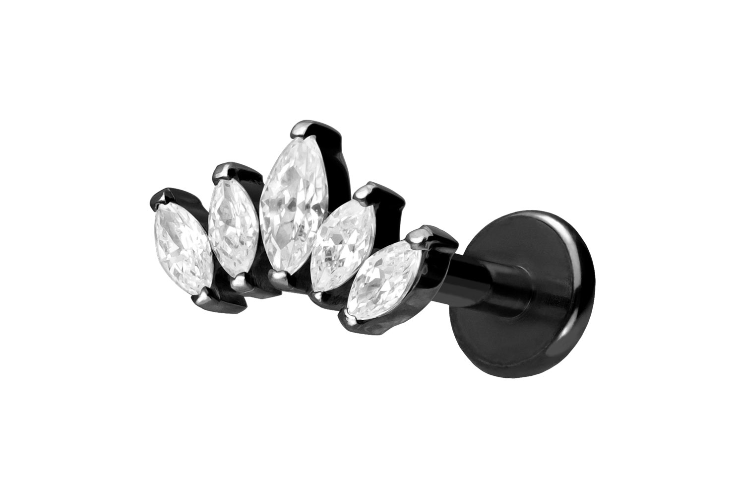 Titan Labret Piercing mit Push Fit LOTUSBLÜTE